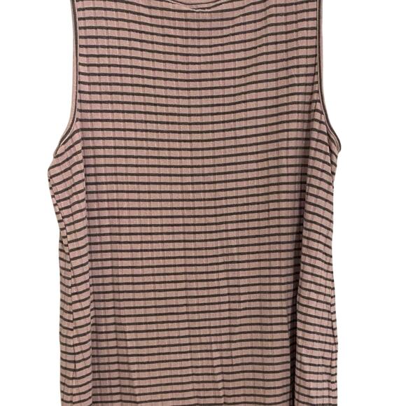 Chico’s Zenergy Pink Grey‎ Striped Tank Top Round Neck Size 12/14 - Picture 2 of 4